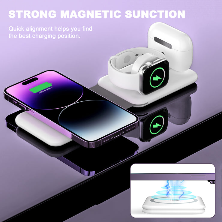 3 in 1 magnetic fast wireless charger for Apple products