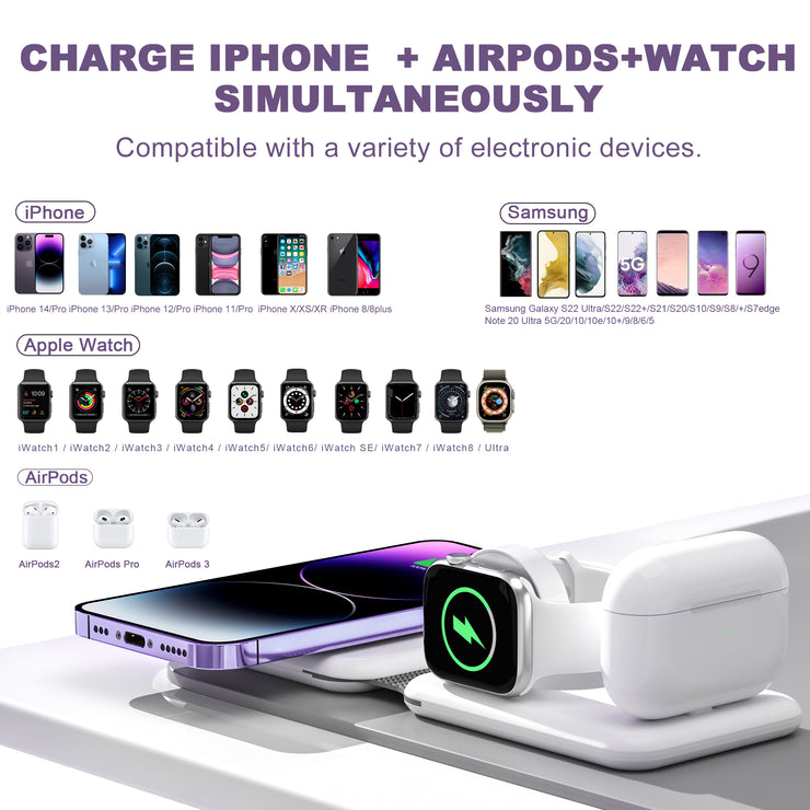 3 in 1 magnetic fast wireless charger for Apple products