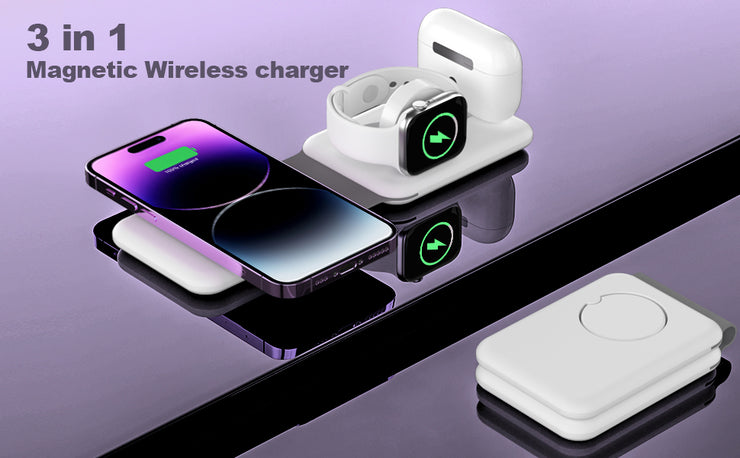 3 in 1 magnetic fast wireless charger for Apple products