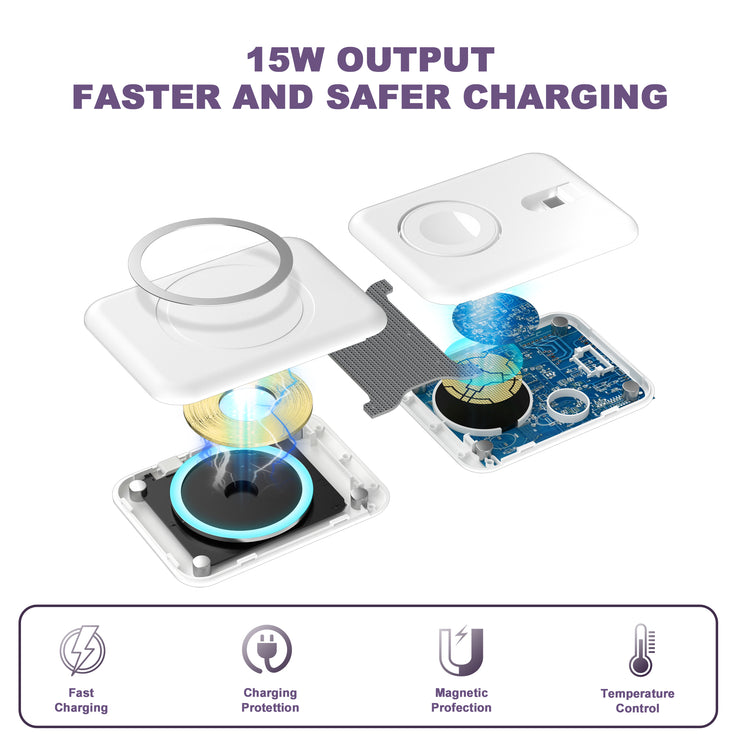 3 in 1 magnetic fast wireless charger for Apple products